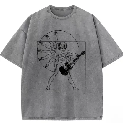 Vetruvian Rock Star Washed T-shirt in soft cotton, featuring vintage rock graphics and a relaxed fit for casual style.