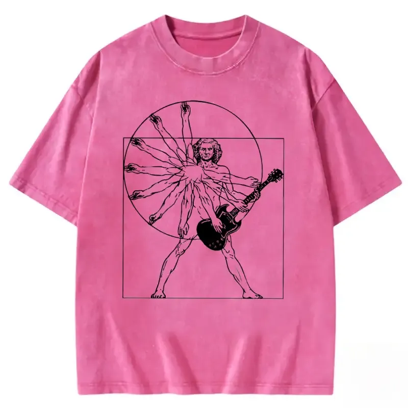 Vetruvian Rock Star Washed T-shirt in soft cotton, vintage style with a relaxed fit and trendy graphic design.