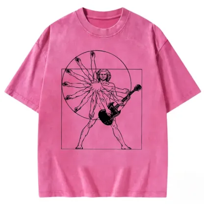 Vetruvian Rock Star Washed T-shirt in soft cotton, vintage style with a relaxed fit and trendy graphic design.