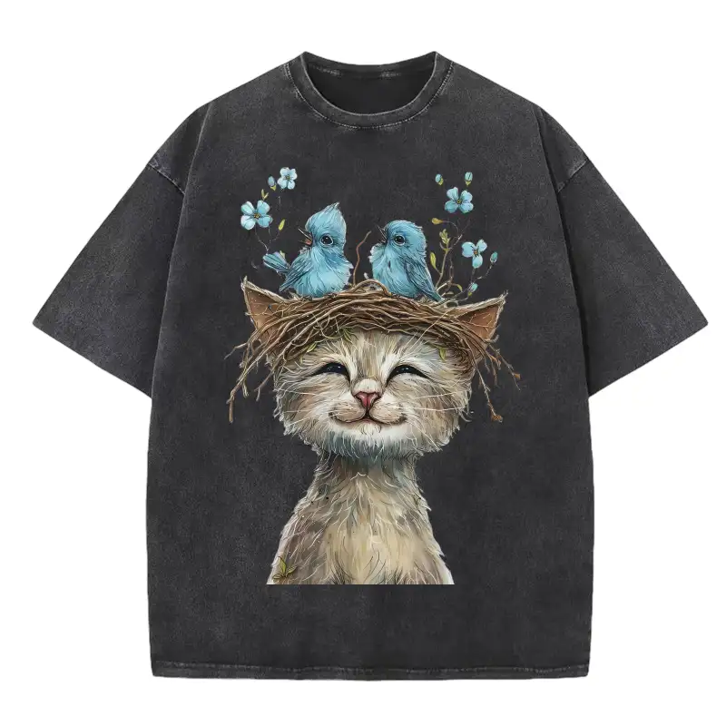Unlikely Friends washed T-shirt by Tina LeCour, featuring playful graphic design for kids, perfect for casual wear.