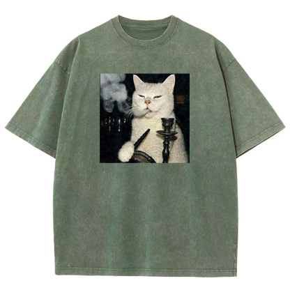 Smoke Master Kitty Washed T-shirt