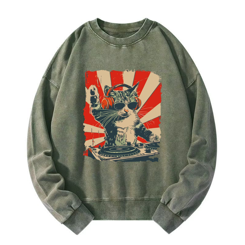 DJ Meowster Washed Sweatshirt