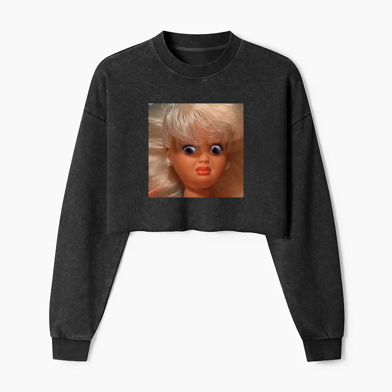 Wacky Barbie Washed Crop Sweatshirt