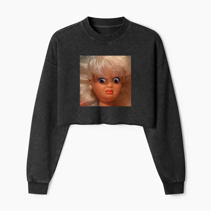 Wacky Barbie Washed Crop Sweatshirt