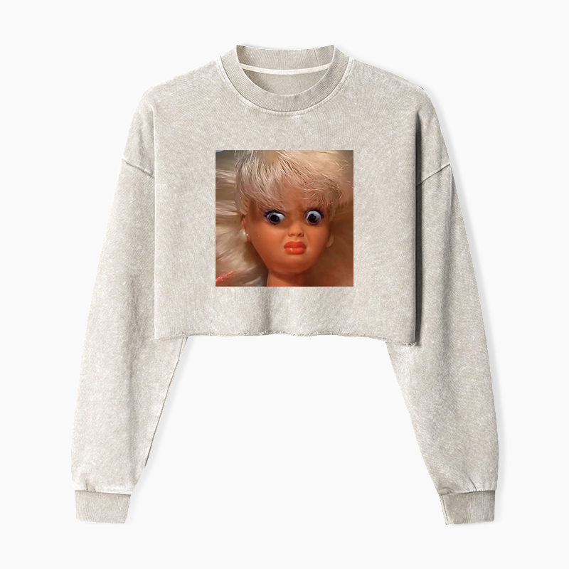 Wacky Barbie Washed Crop Sweatshirt