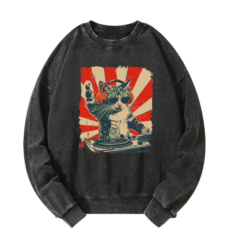 DJ Meowster Washed Sweatshirt