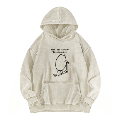 Off To Commit Tomfoolery Frog Loves Washed Hoodie