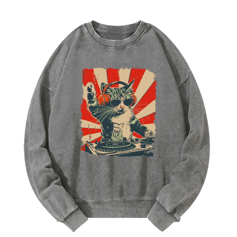 DJ Meowster Washed Sweatshirt