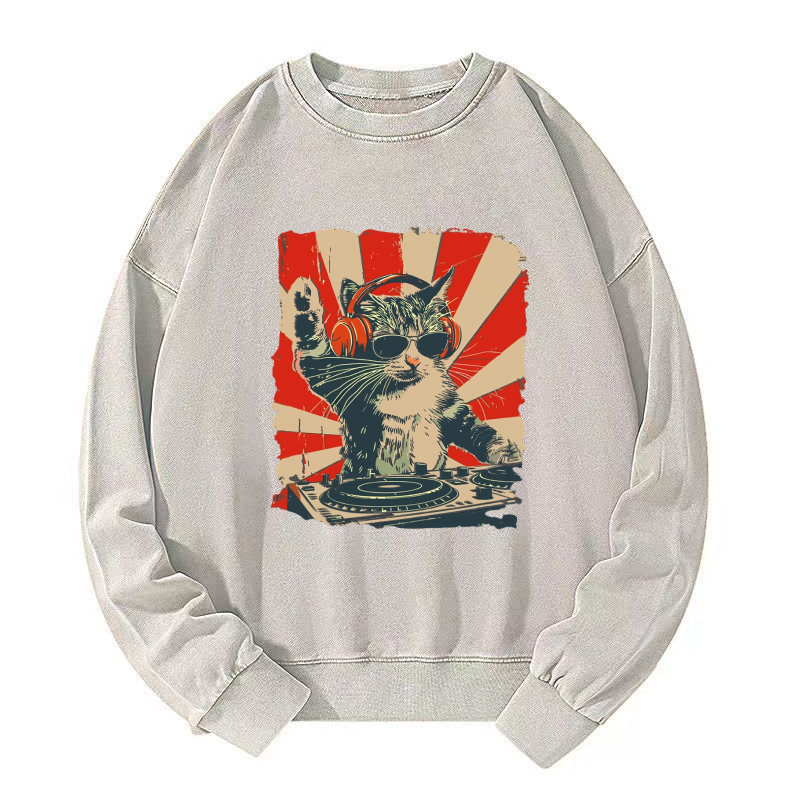 DJ Meowster Washed Sweatshirt