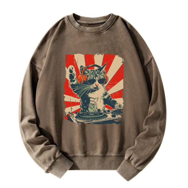 DJ Meowster Washed Sweatshirt