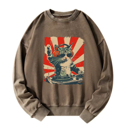 DJ Meowster Washed Sweatshirt