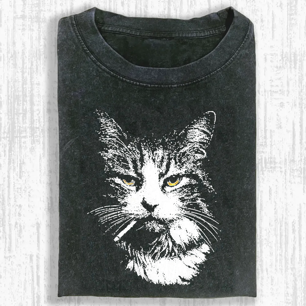 Wacky Cat Washed T-shirt