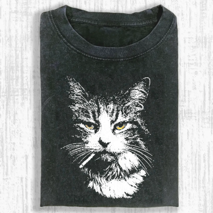 Wacky Cat Washed T-shirt
