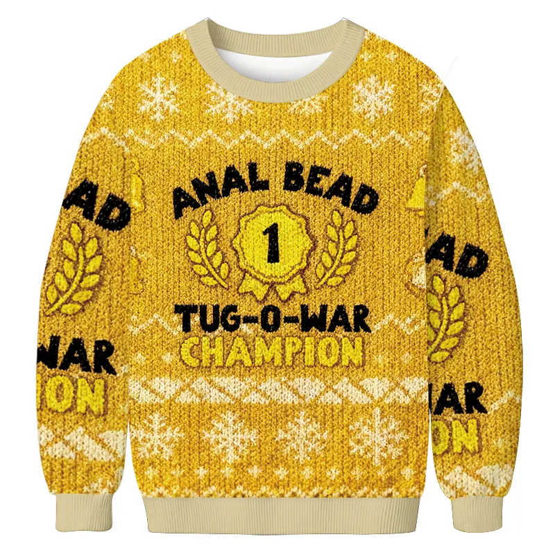 Bead Tug O War Champion Funny Ugly Christmas Sweatshirt