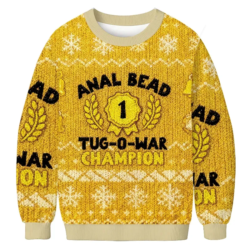 Bead Tug O War Champion Funny Ugly Christmas Sweatshirt