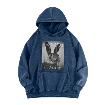 Who The Fck ls Alice Washed Hoodie