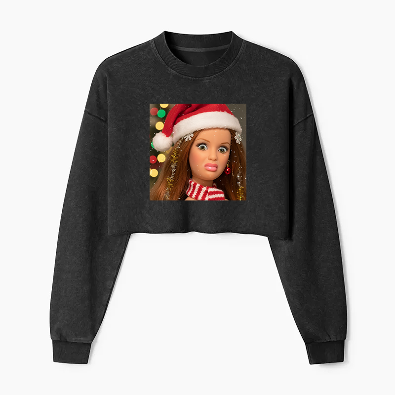 Wacky Barbie Washed Crop Sweatshirt