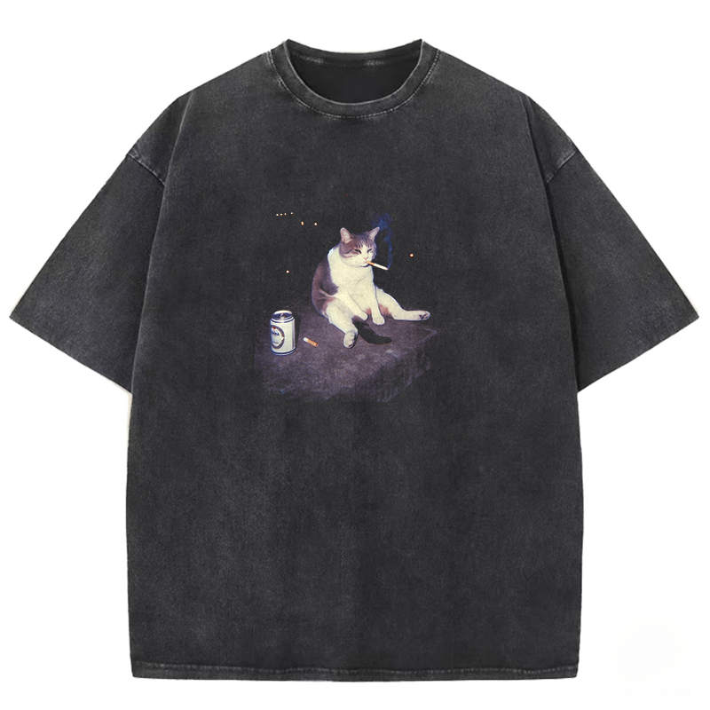 Wacky Cat Washed T-shirt