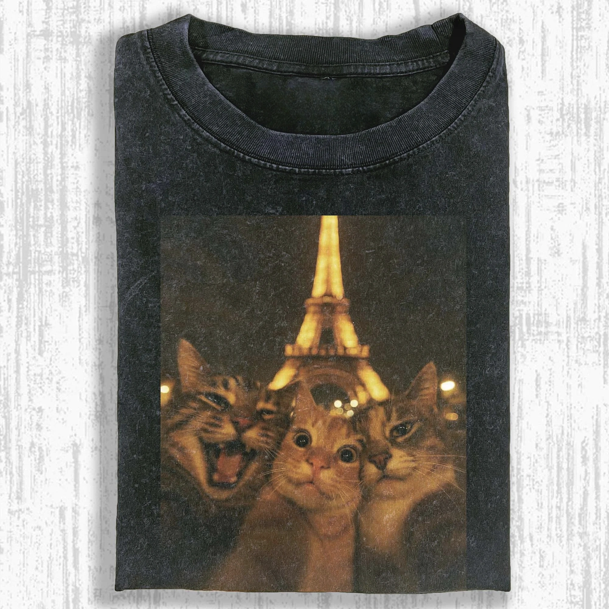 Selfie Cats Washed T-shirt