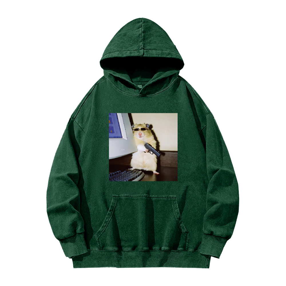 Wacky Hamster Washed Hoodie