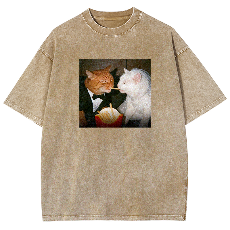 McWedding Meows Washed T-shirt