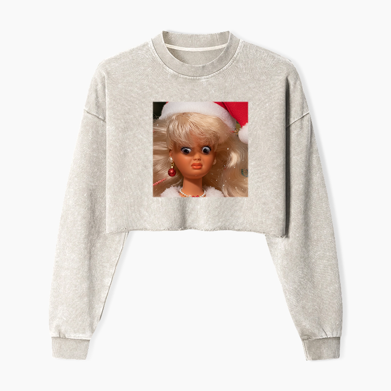 Wacky Barbie Washed Crop Sweatshirt