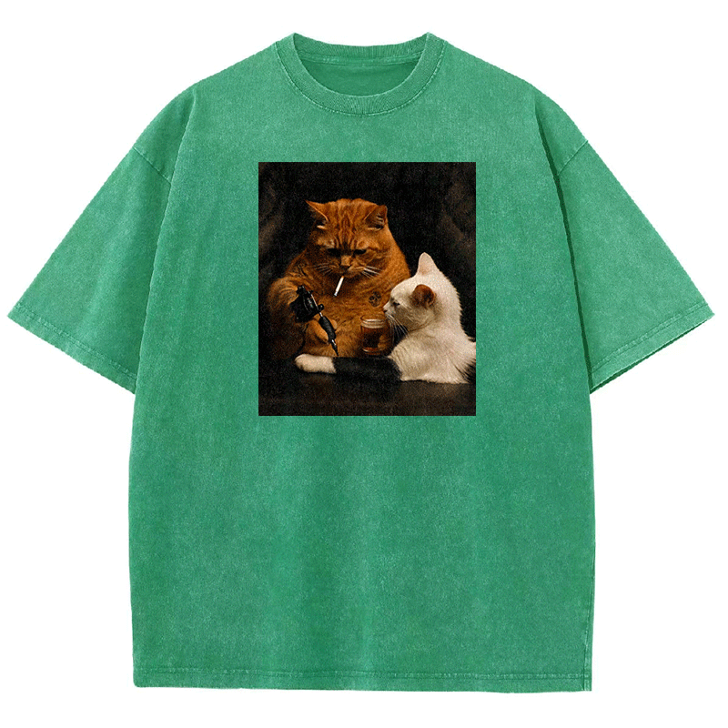 Tattoo Kitty Washed T-shirt