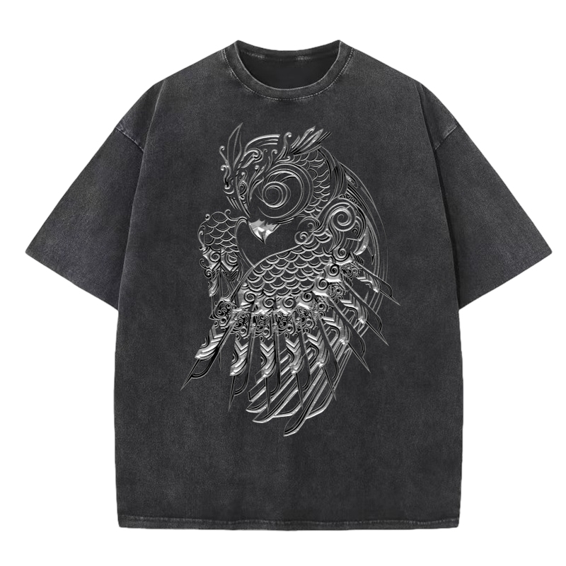 'Silver Owl design' Art Washed T-shirt