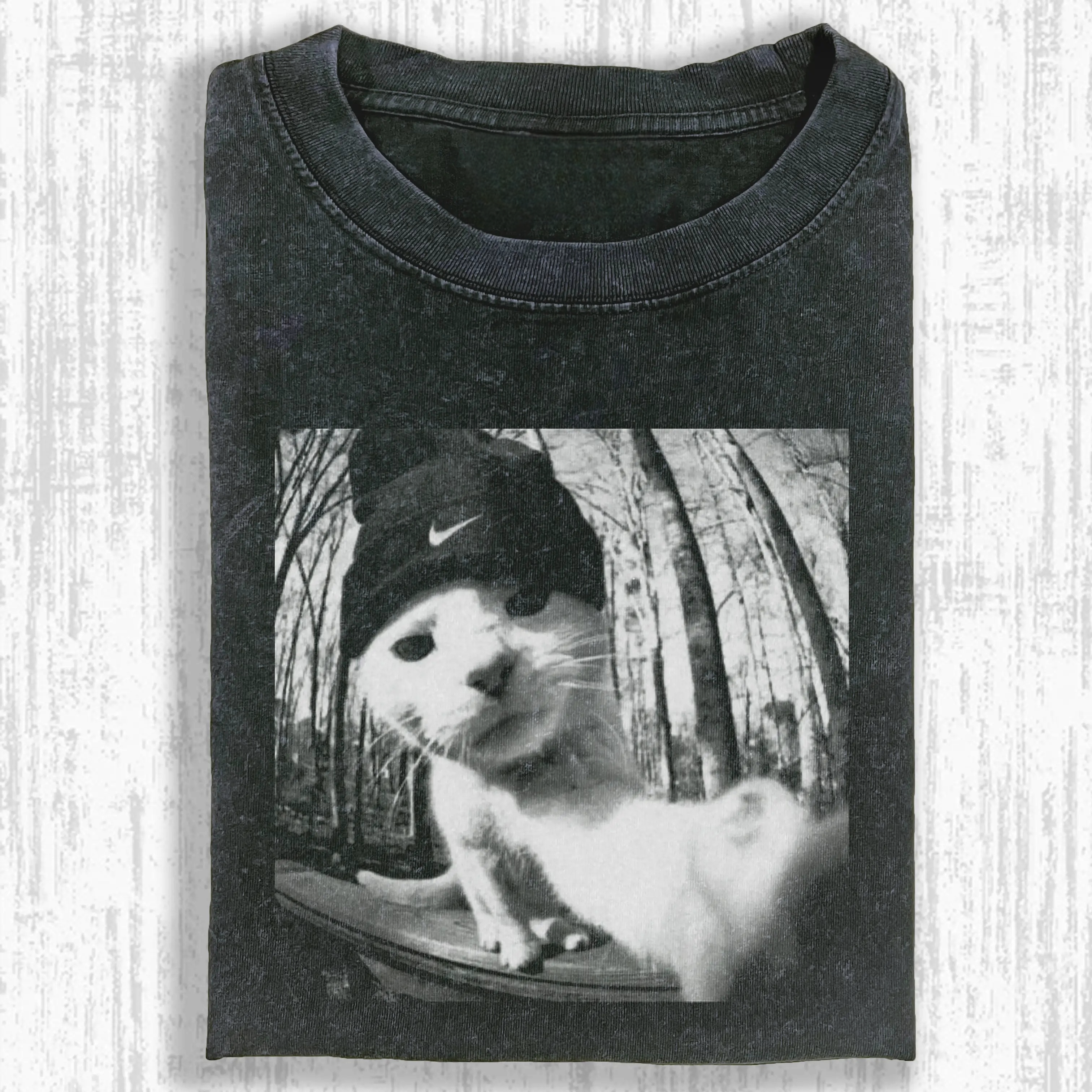 Selfie cool cat Washed T-shirt