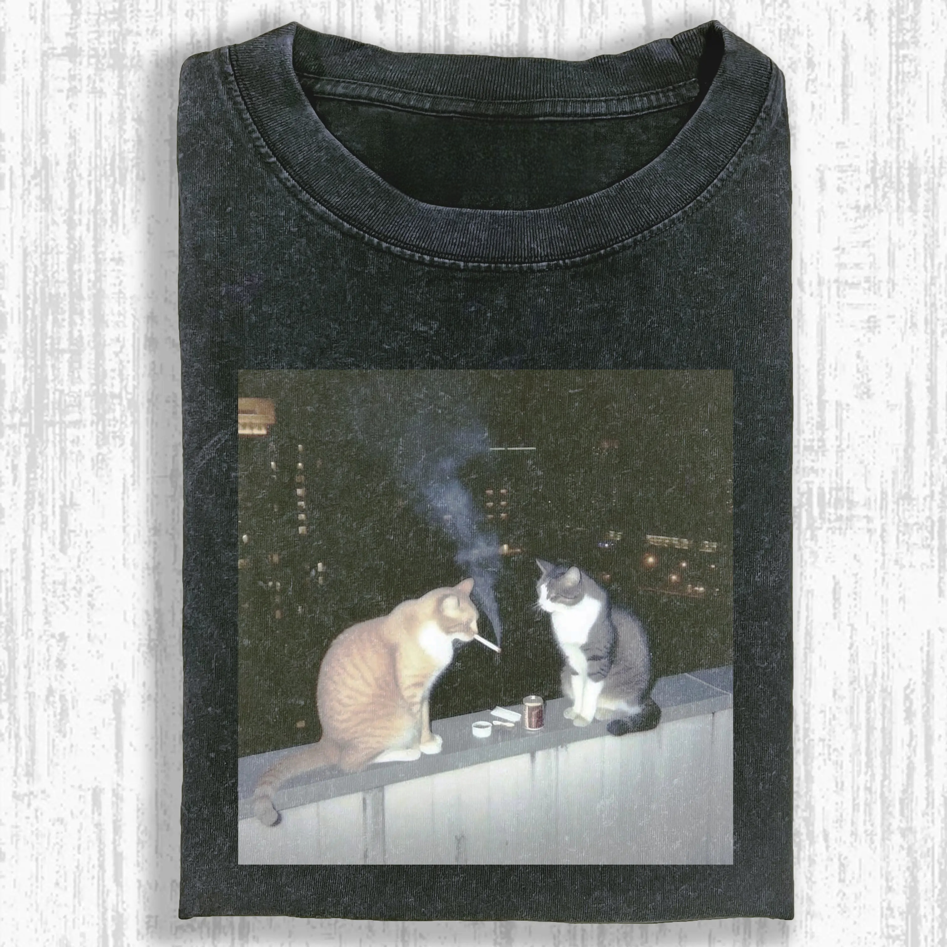 Smoking together Washed T-shirt