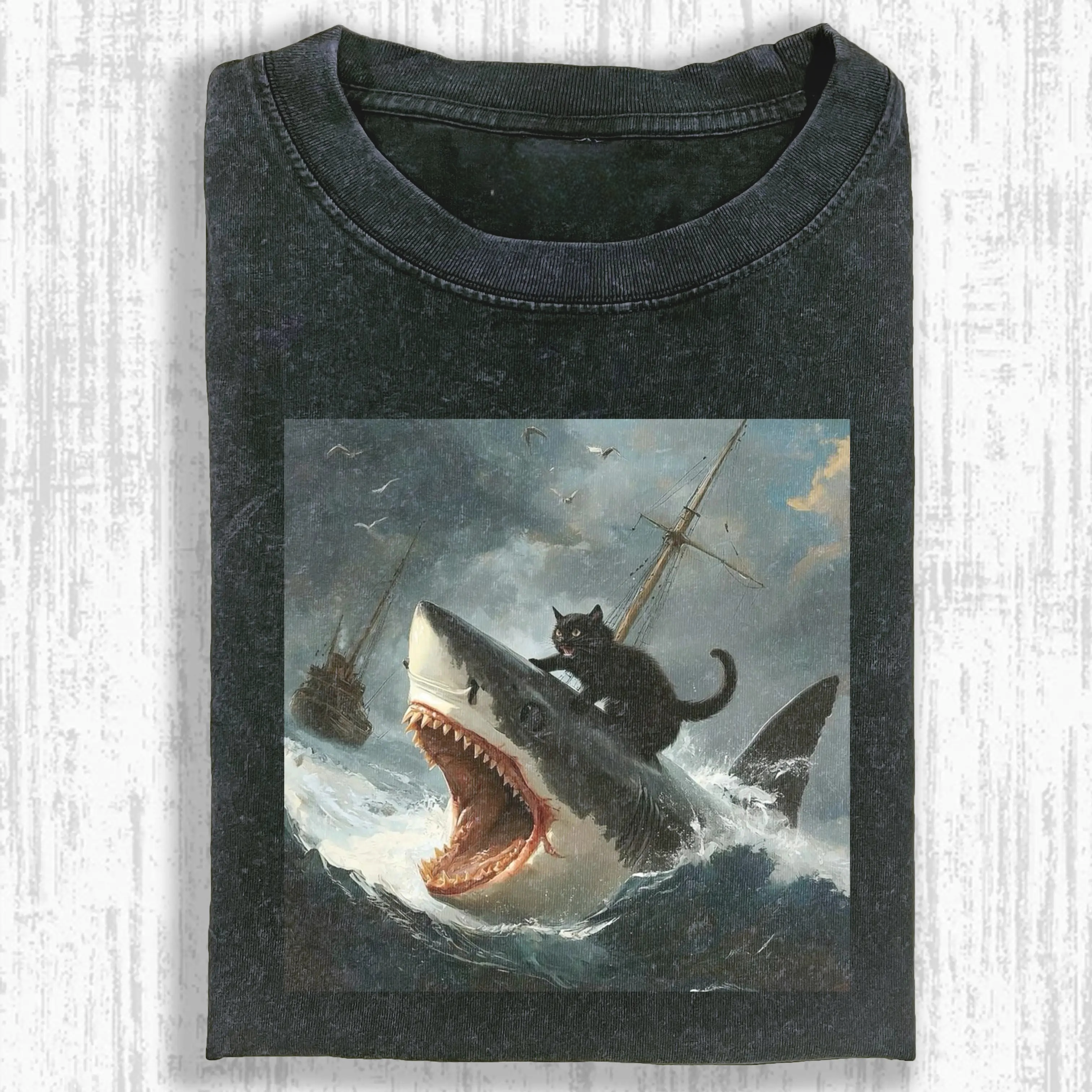 Wacky Cat Washed T-shirt