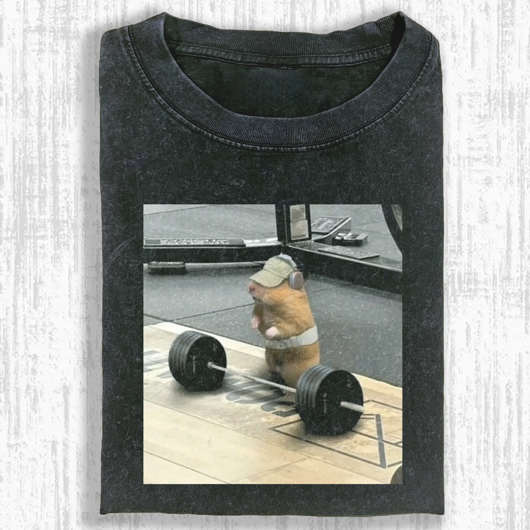Fitness Hamster Washed T-shirt