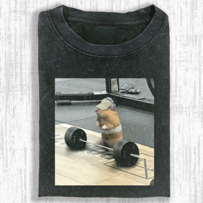 Fitness Hamster Washed T-shirt