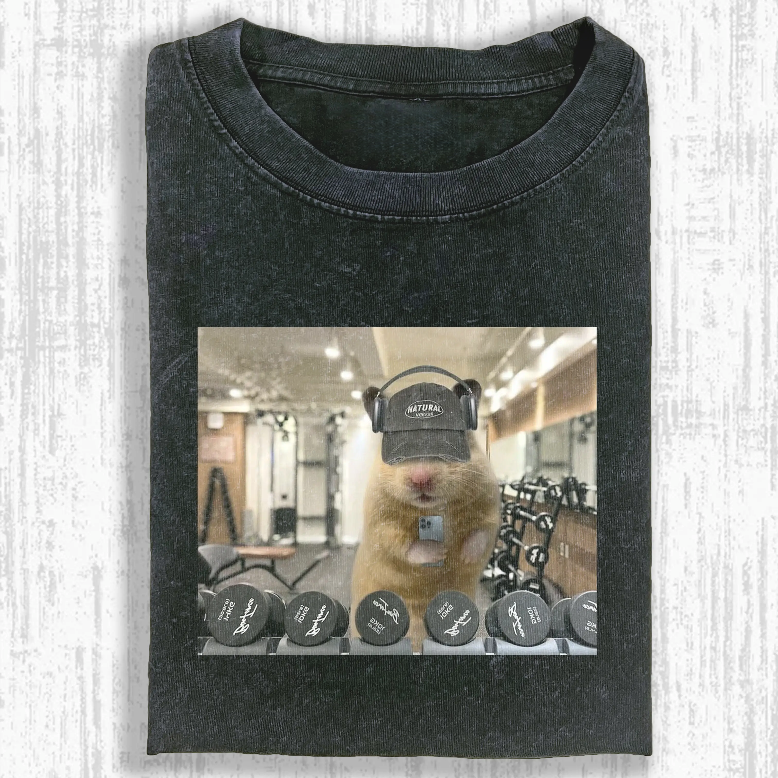 Fitness Hamster Washed T-shirt