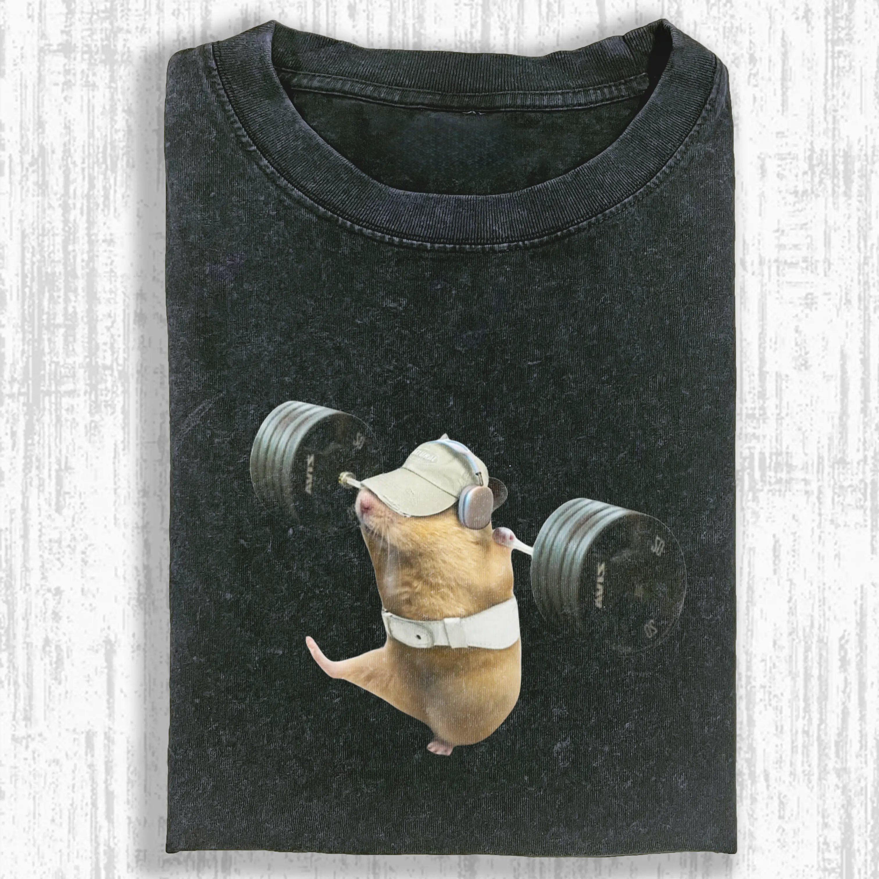 Fitness Hamster Washed T-shirt