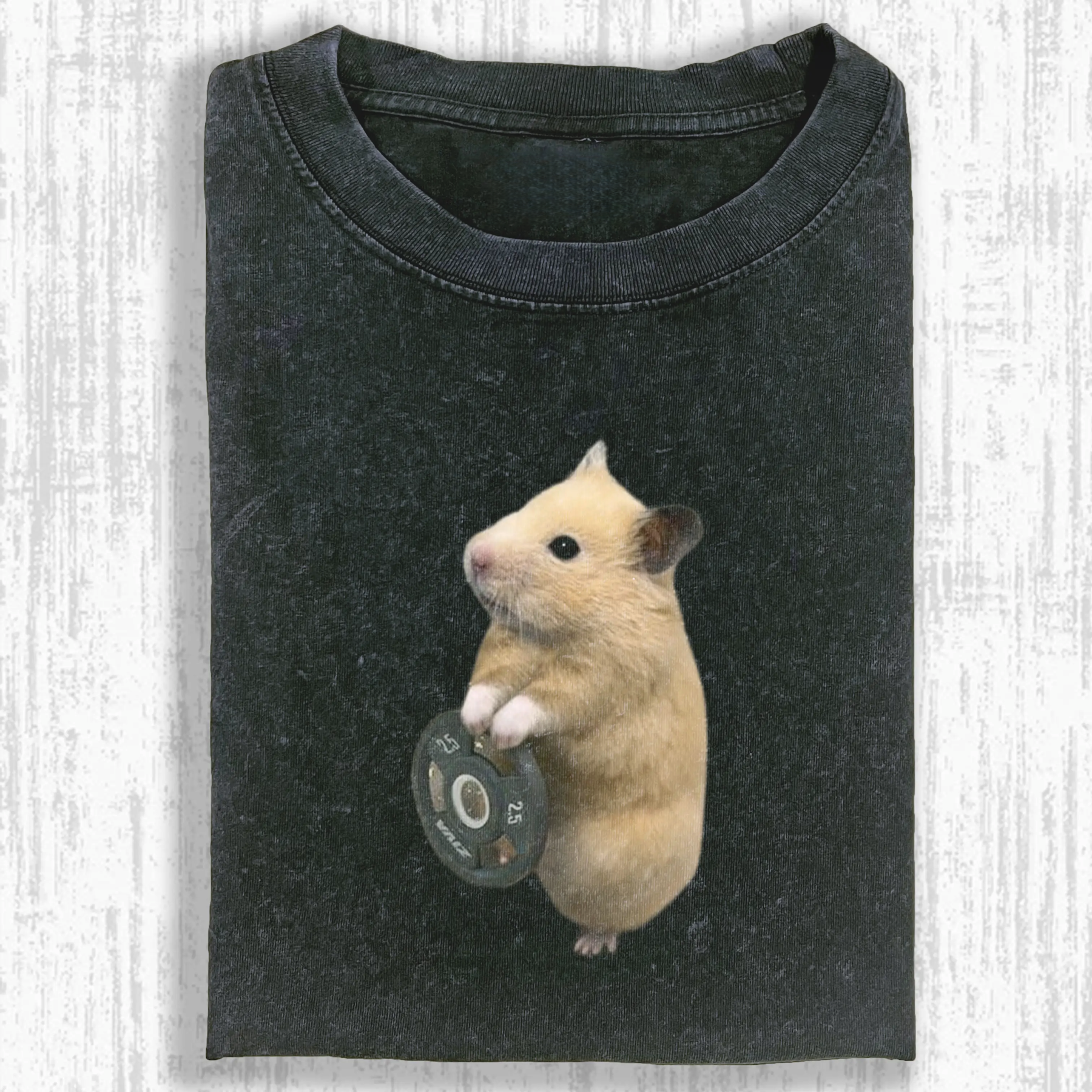 Fitness Hamster Washed T-shirt