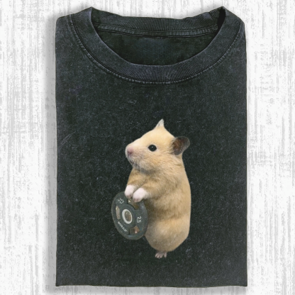 Fitness Hamster Washed T-shirt