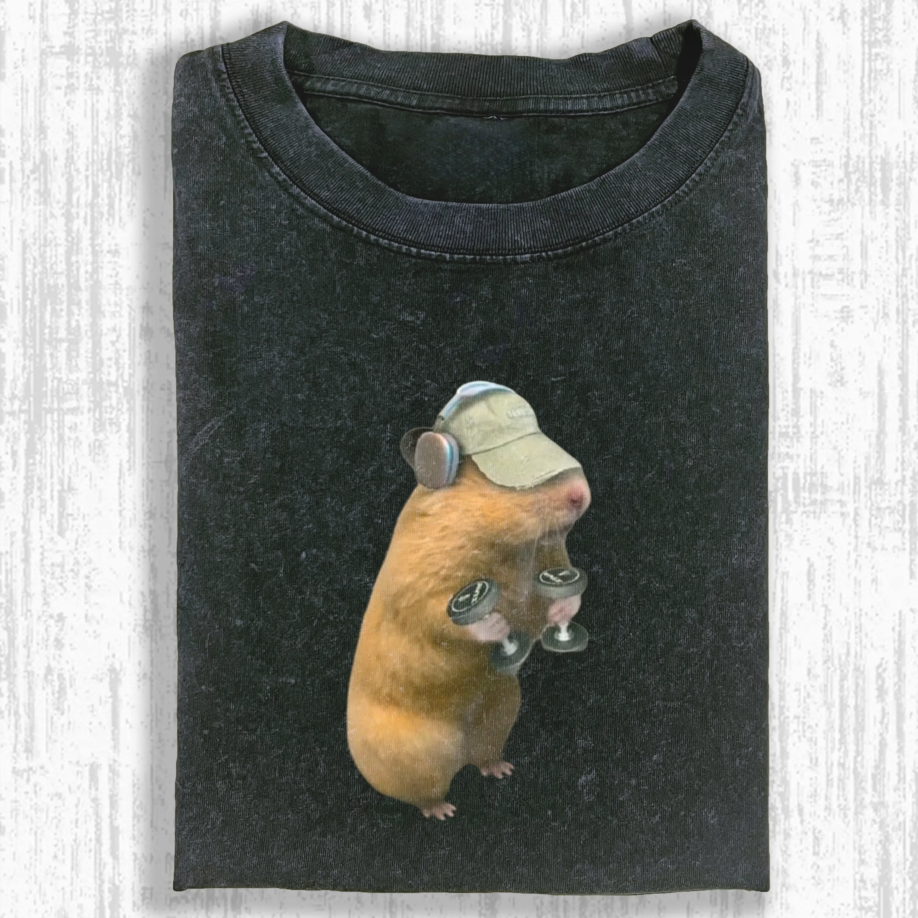 Fitness Hamster Washed T-shirt