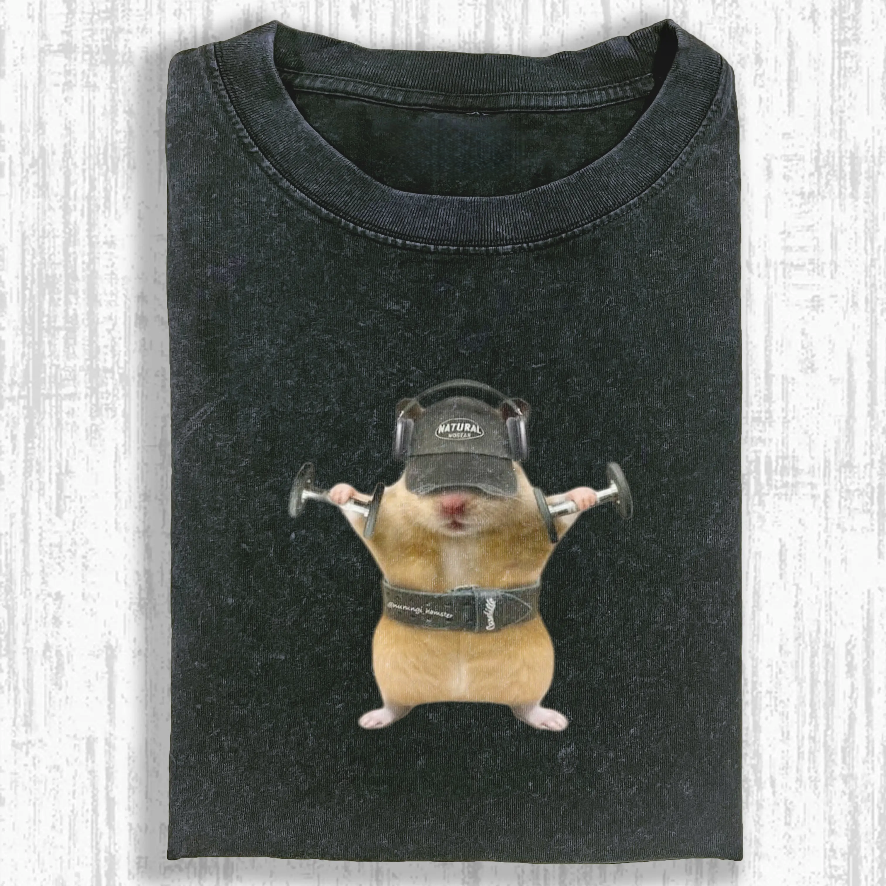 Fitness Hamster Washed T-shirt
