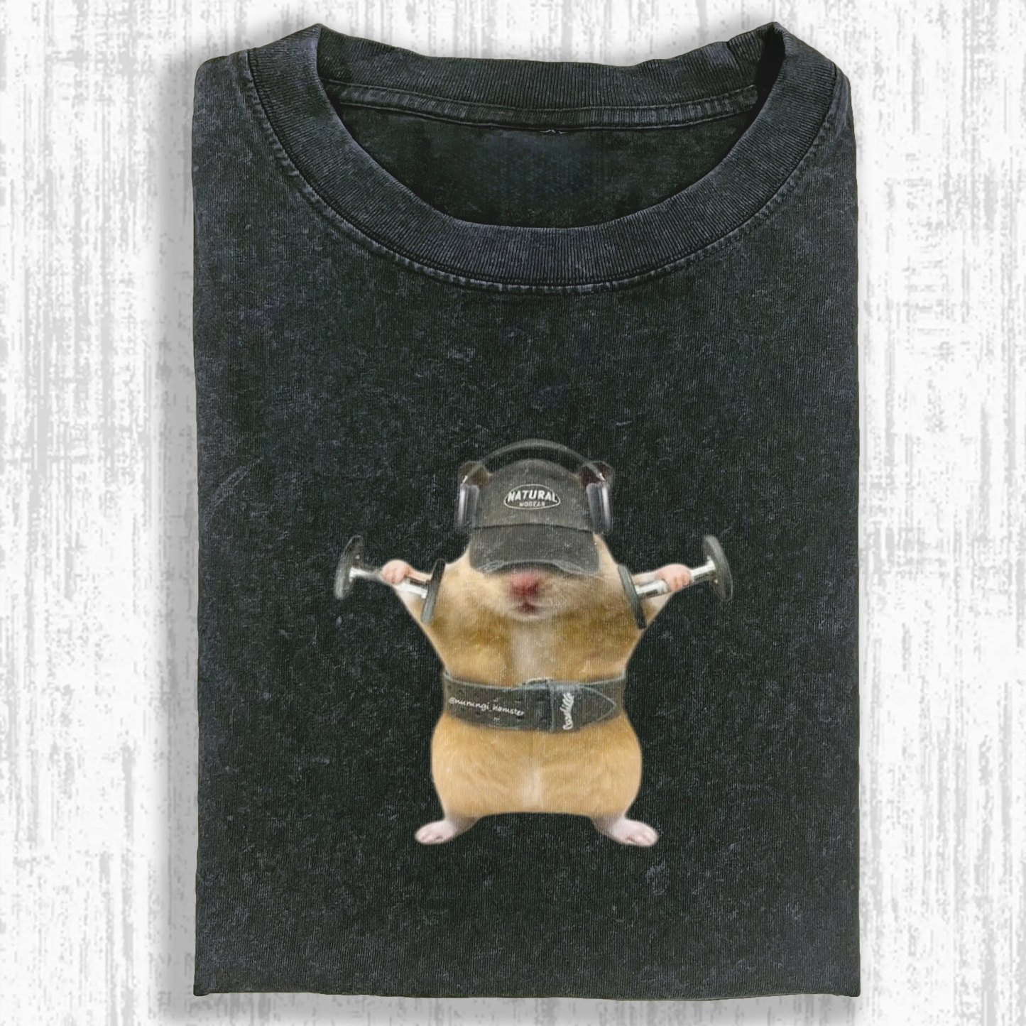 Fitness Hamster Washed T-shirt