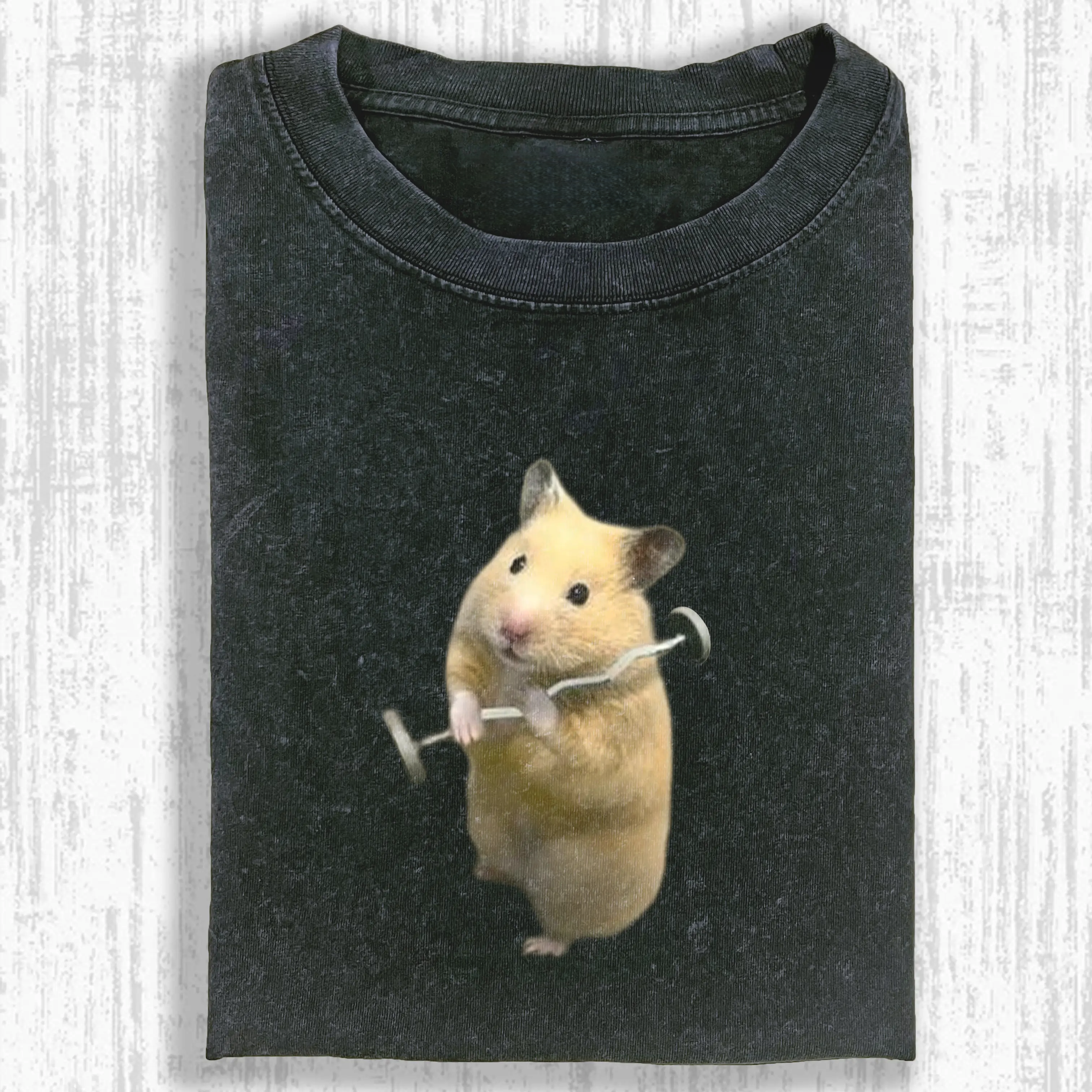 Fitness Hamster Washed T-shirt
