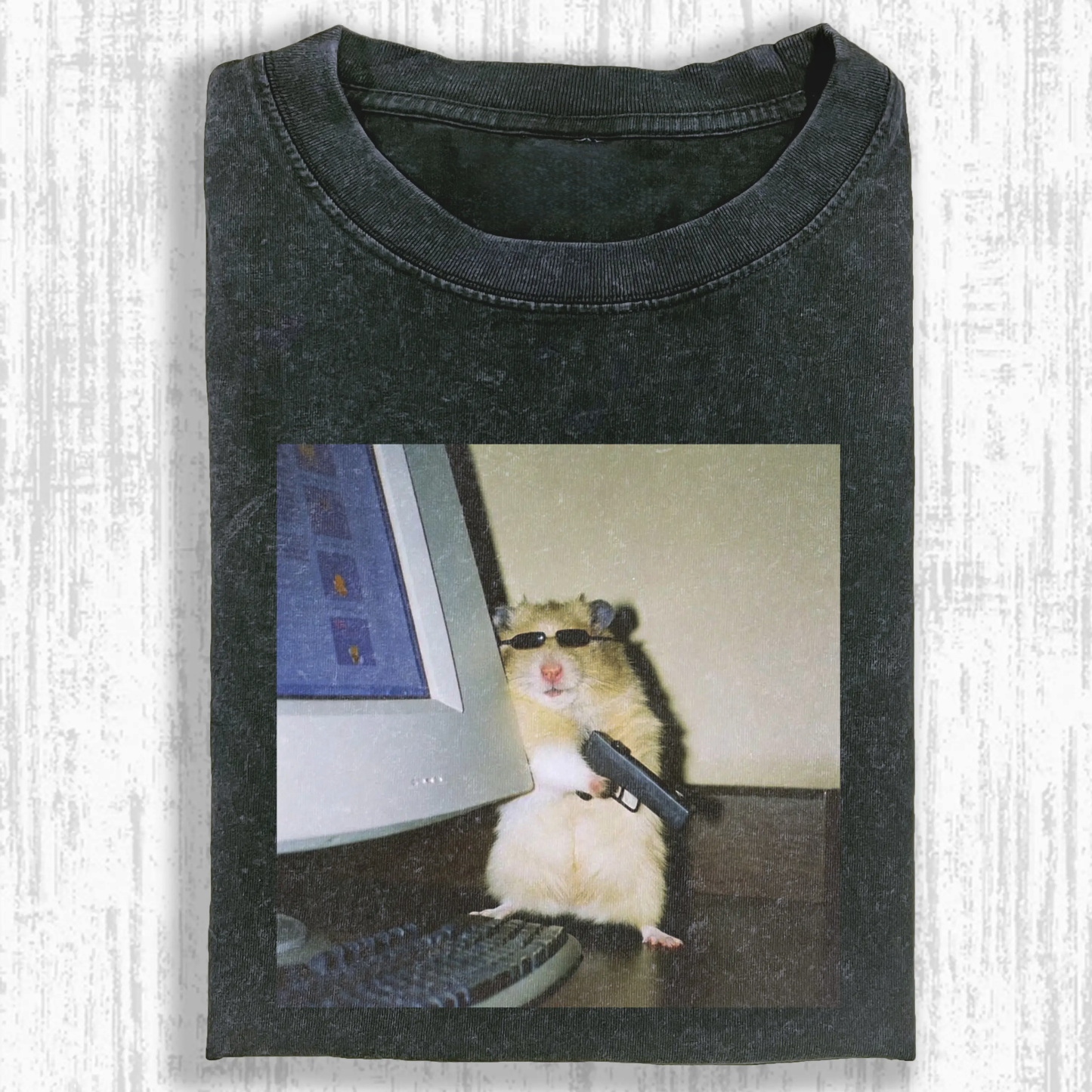 Wacky Hamster Washed T-shirt
