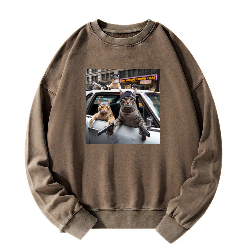 Outlaw Cat Washed Sweatshirt