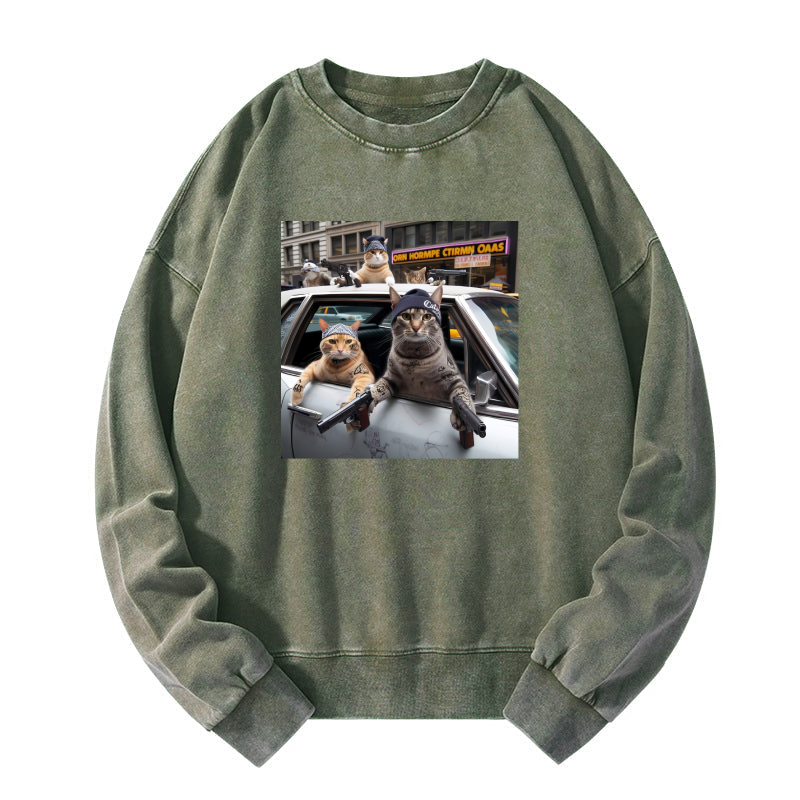 Outlaw Cat Washed Sweatshirt