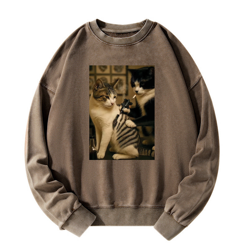 Wacky Cat Washed Sweatshirt