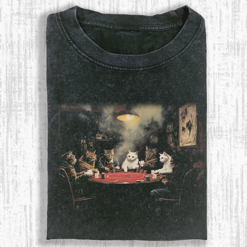 Wacky Cats Washed T-shirt