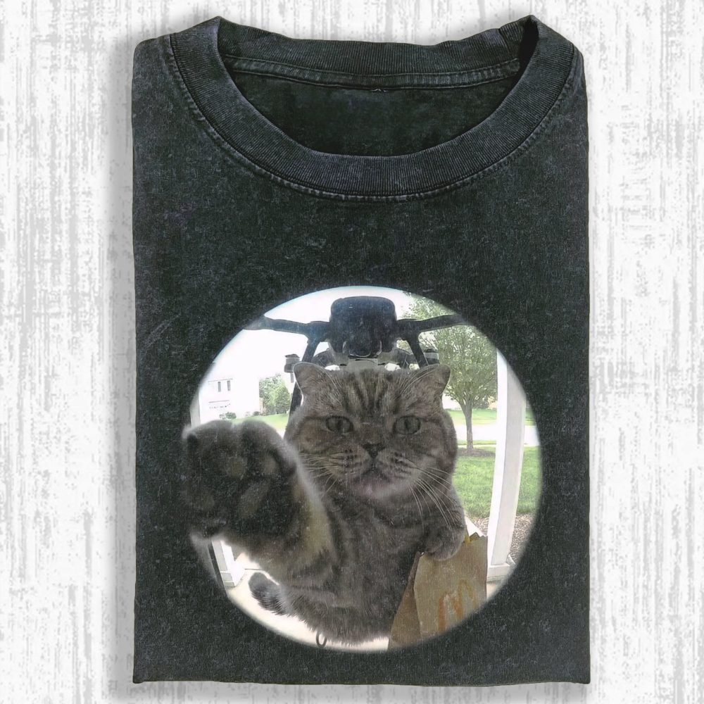Wacky Cat Washed T-shirt