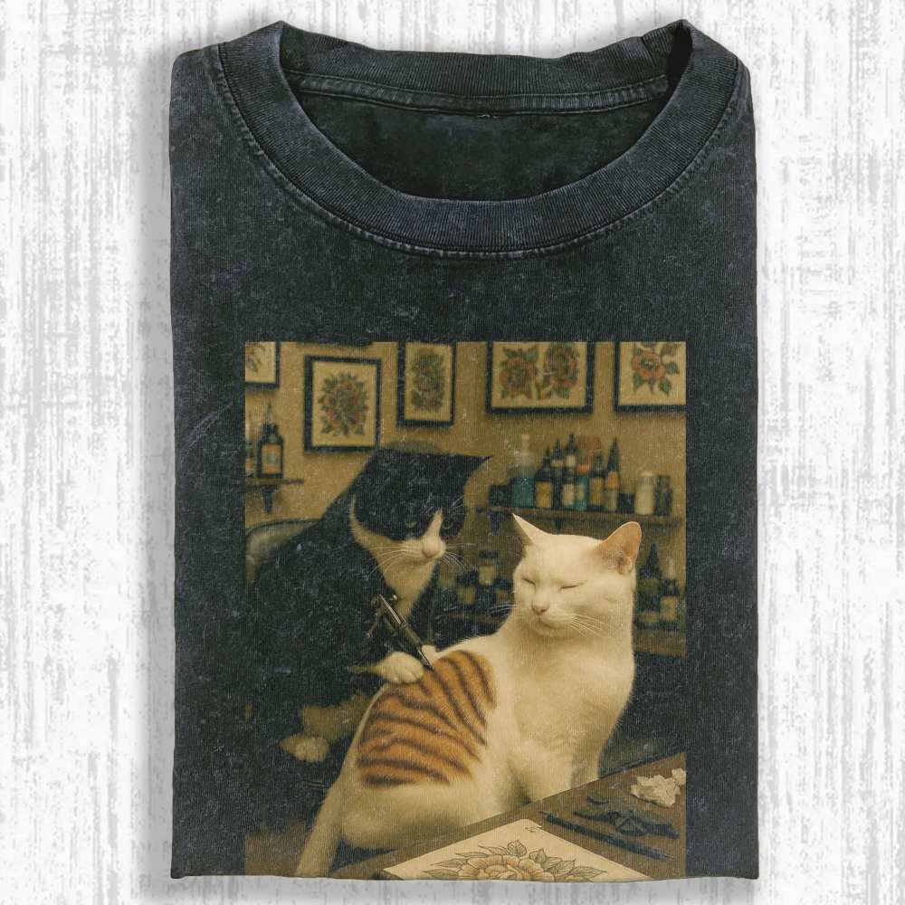 Wacky Cats Washed T-shirt
