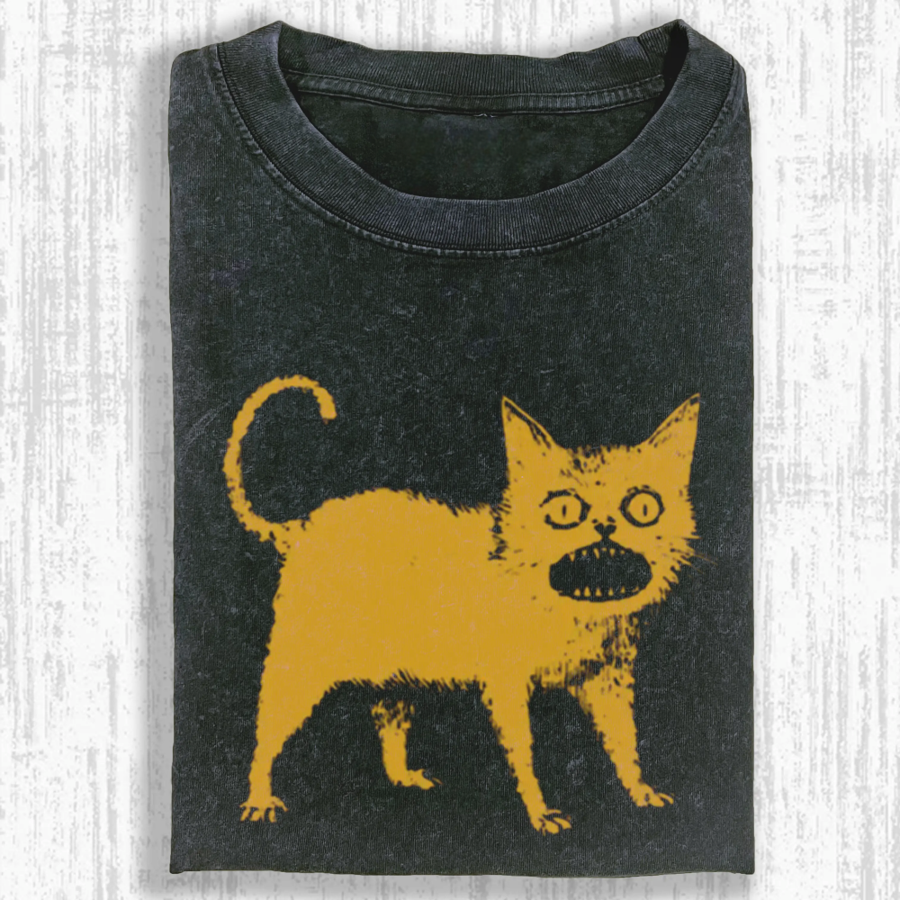 Wacky Cat Washed T-shirt