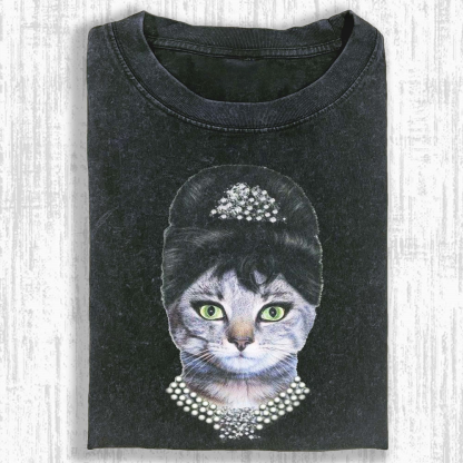 Wacky Cat Washed T-shirt